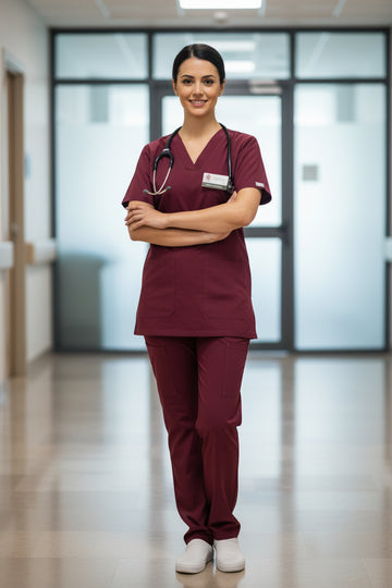 Pulsewear Unisex Prime Scrub Maroon Oak